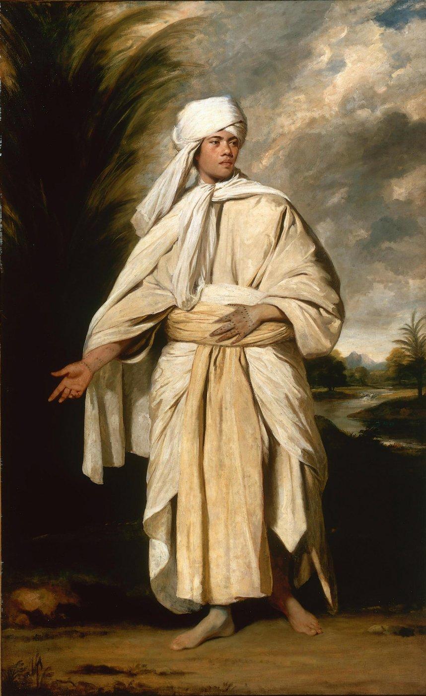 MMJYMA .  English: Portrait of Omai, a South Sea Islander who travelled to England with the second expedition of captain Cook  Portrait of Omai. circa 1776. Joshua Reynolds - Portrait of Omai