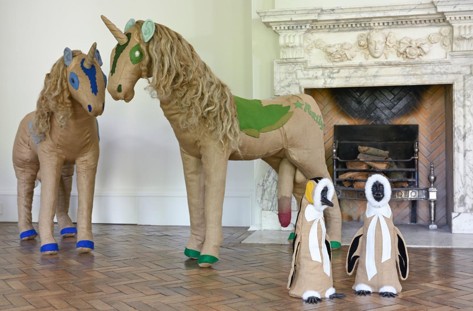 Jupiter Artland are delighted to announce WYRD, a new commission by artist Jonathan Baldock, opening on 10 May (press view Friday 9 May, 10am–1pm). Jupiter’s stunning Ballroom Gallery will be transformed into a zoo of hybrid animals formed from textile and clay. Based on species that have been identified as having same-sex sexual behaviour, penguin, giraffe, crab and elephant mutate into fantastical hybrids of folkloric and mythological creatures: phoenix, harpy, cervitaur and mermaid. The features of these beautifully monstrous beings – hands, feet, faces, ears – are cast from Baldock and his life partner, Rafał Zajko. The exhibition takes the Old Norse word wyrd, not just to mean strange or different (the modern usage of ‘weird’), but as an exceptional otherness that is tied to destiny, fate and transformation.
Pic Neil Hanna
07702 246823