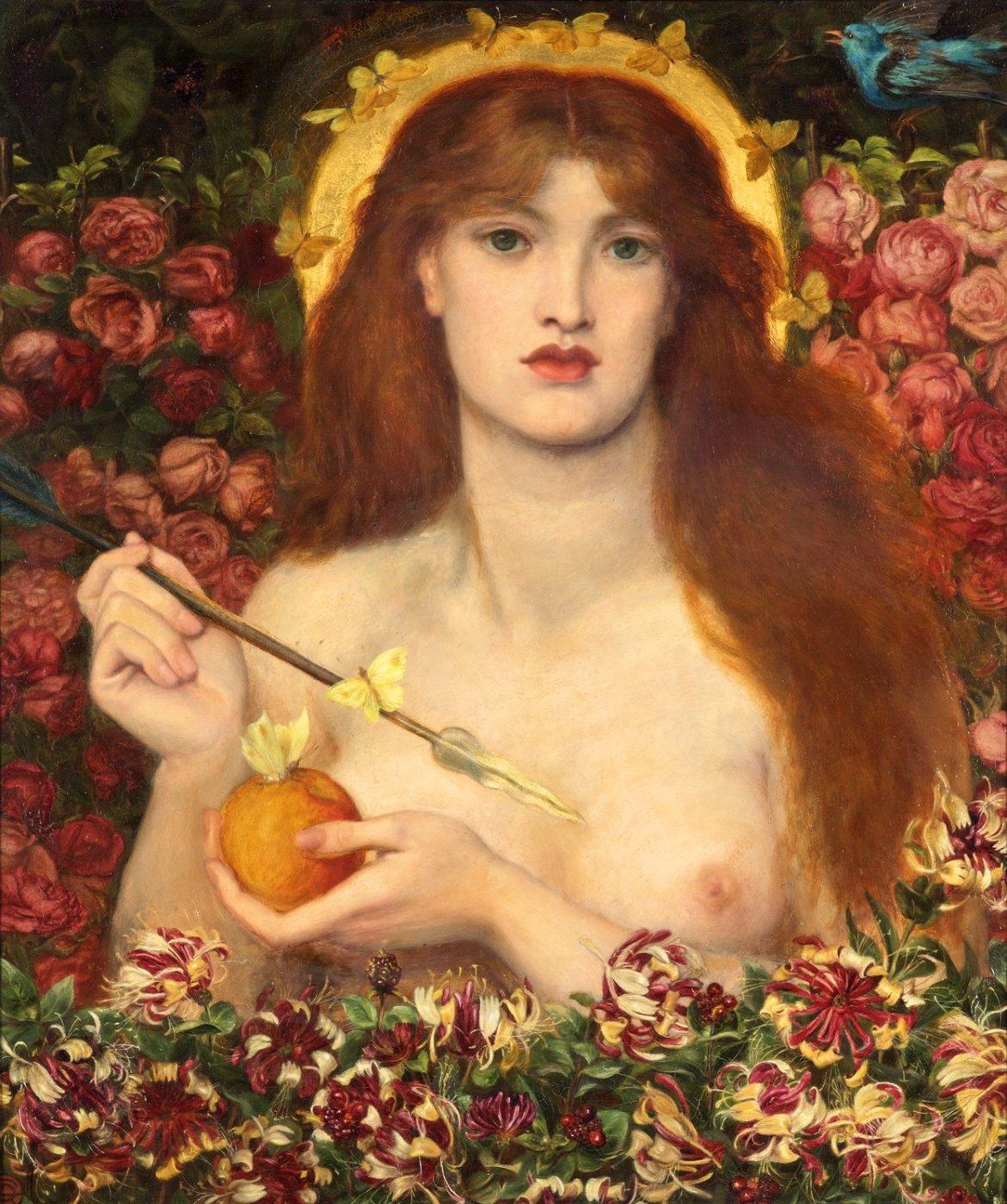 Painting of Venus, surrounded by flowers