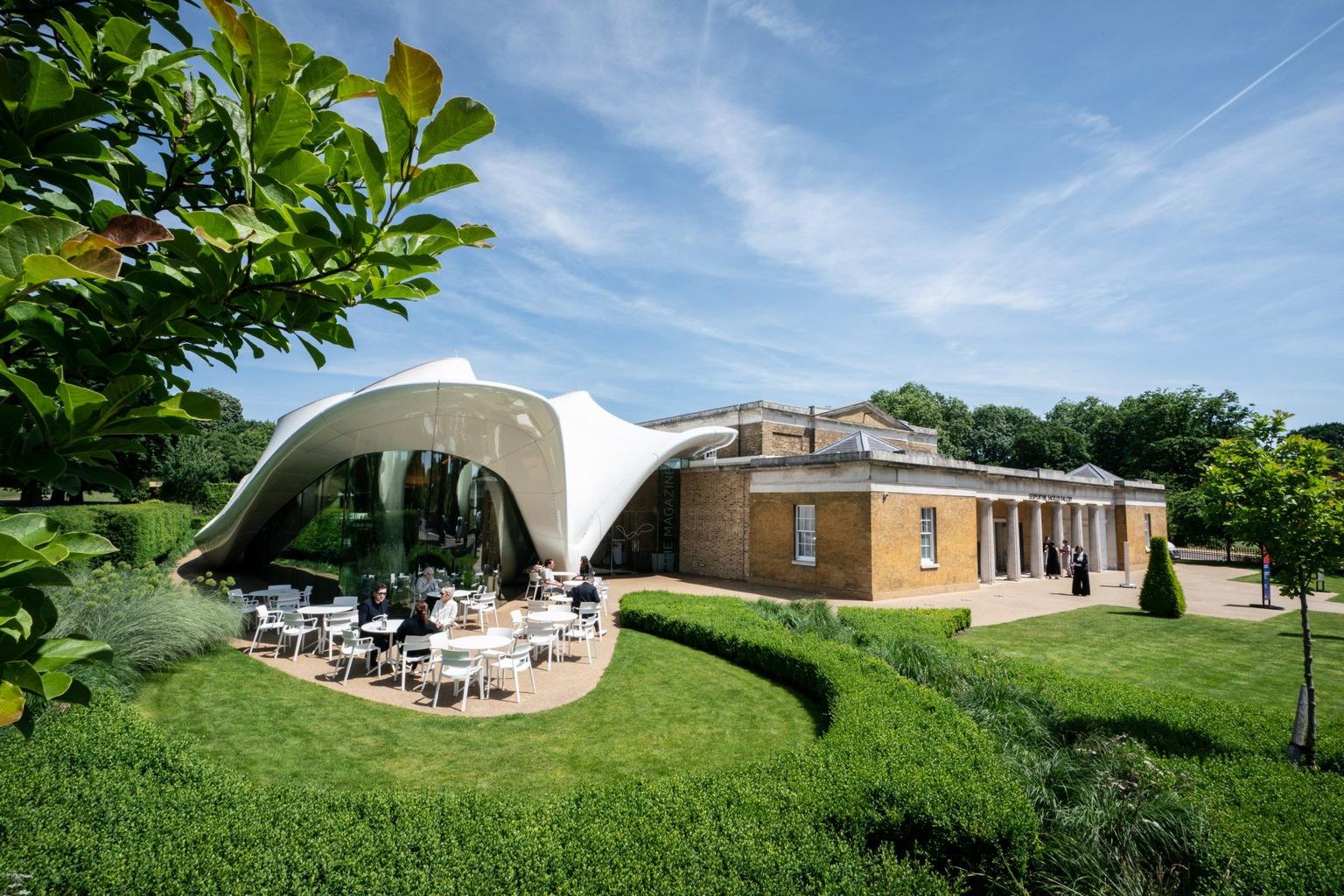 A historic gallery building with cafe in its modern extension