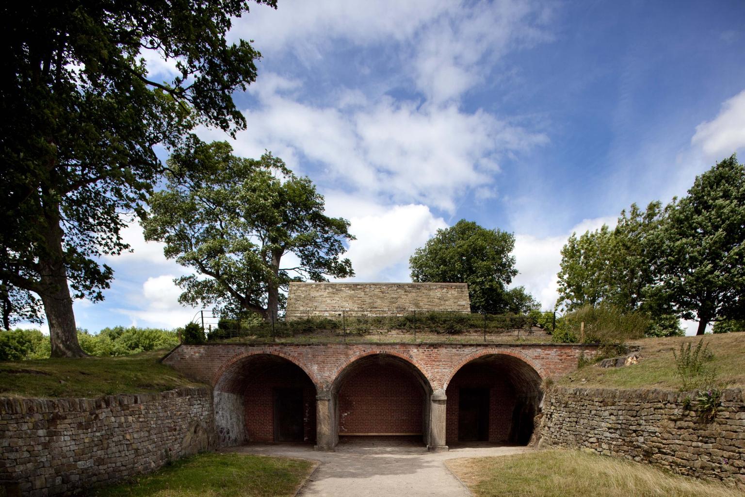 A three vaulted entrance to an 18th century stone deer shelter where the Skyspaces room is held