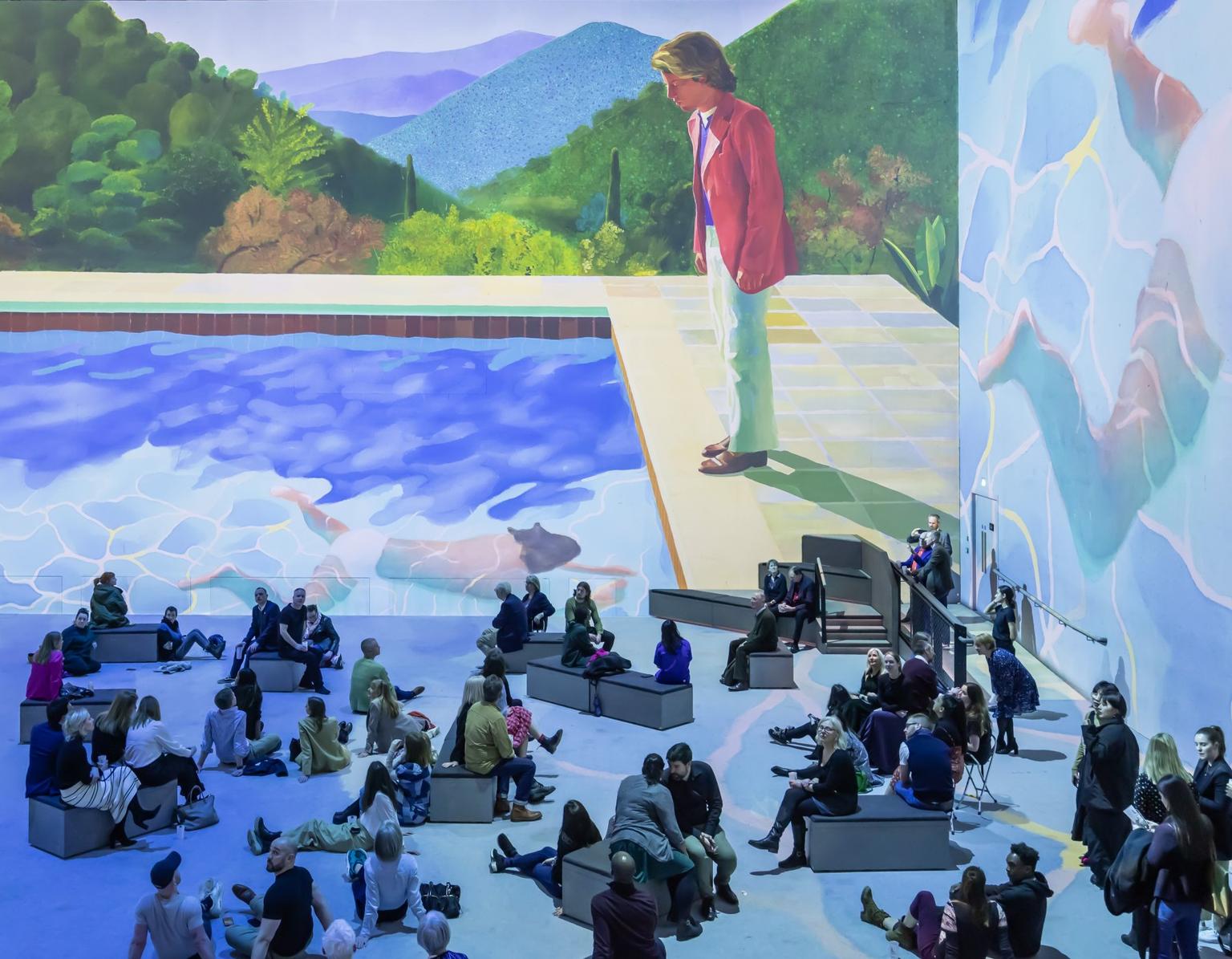 David Hockney: Bigger & Closer (not smaller & further away) Exhibition in Lightroom, Lewis Cubitt Square, King's Cross