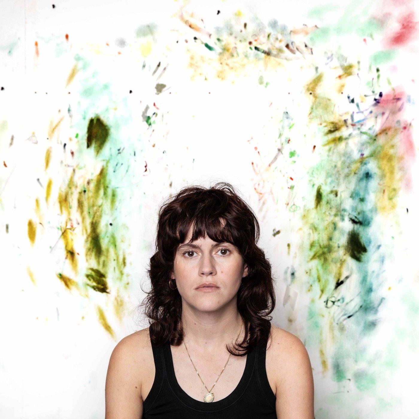 Artist Louise Giovanelli in her studio, Manchester, UK.