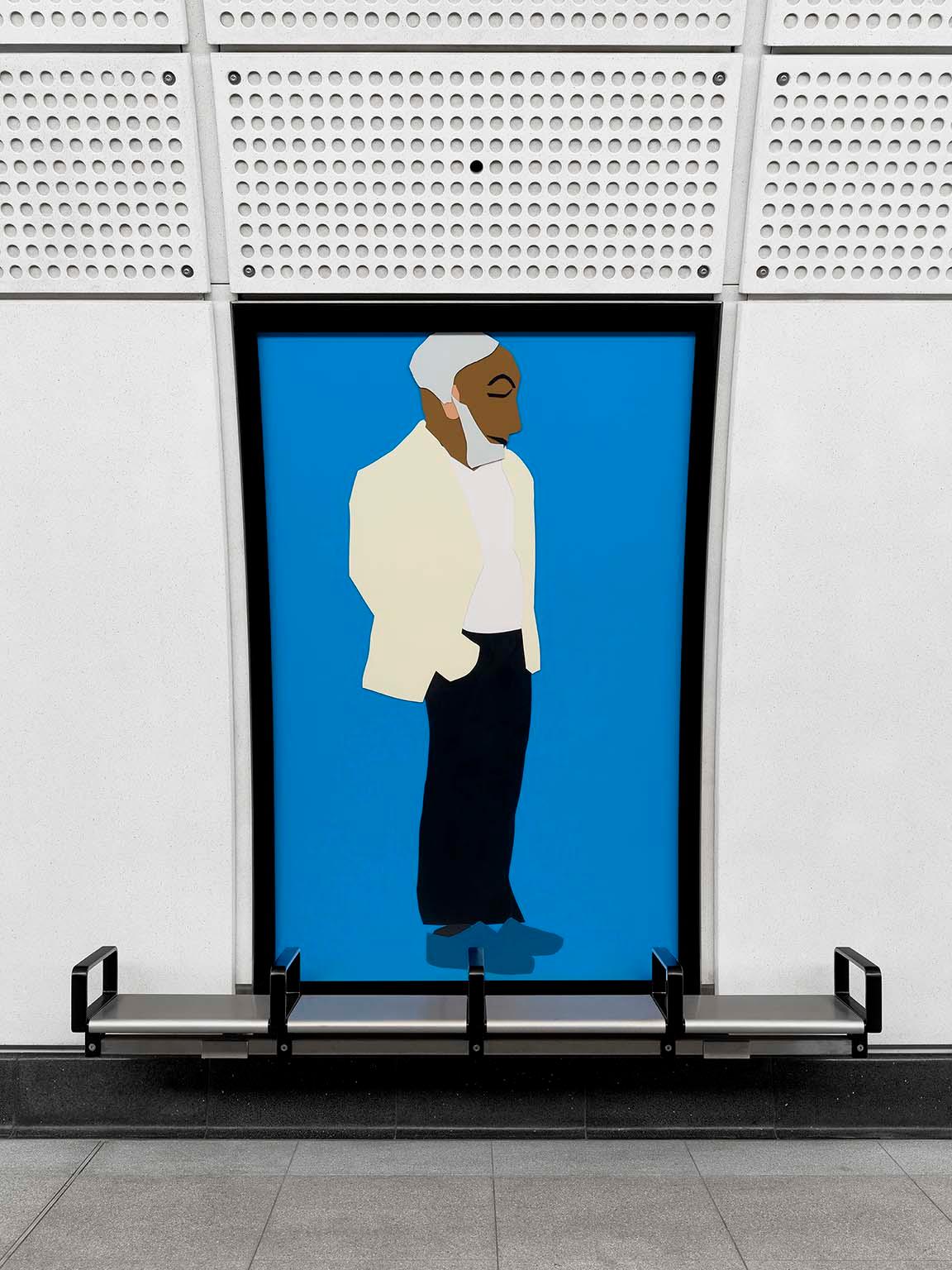 Chantal Joffe, A Sunday Afternoon in Whitechapel, 2018, Whitechapel station (Elizabeth line). Commissioned as part of the Crossrail Art Programme. Courtesy the artist and Victoria Miro Gallery, London.