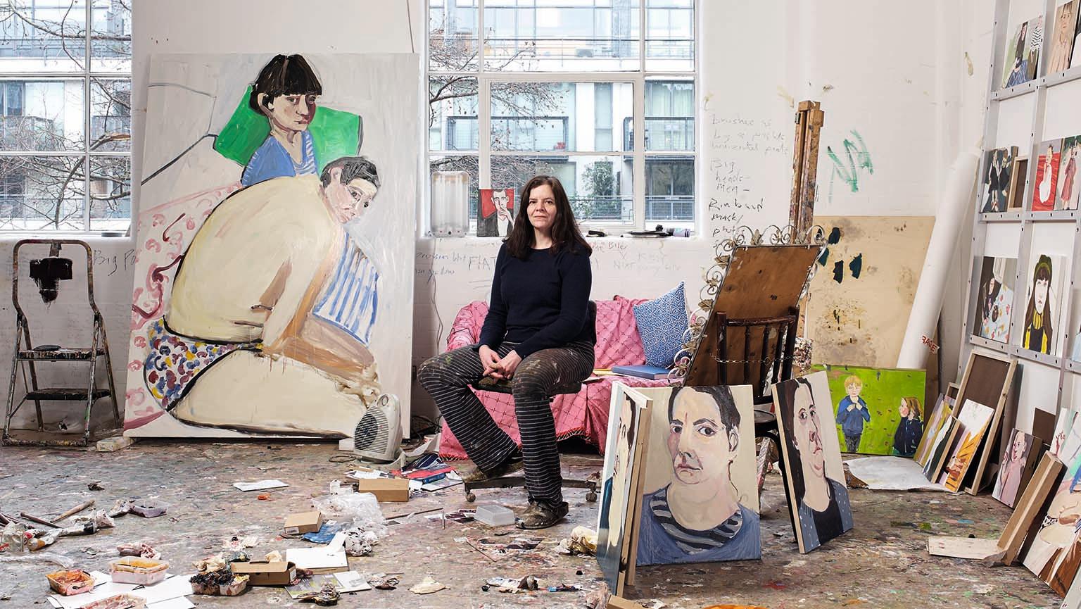 Chantal Joffe in her London studio, 2018
