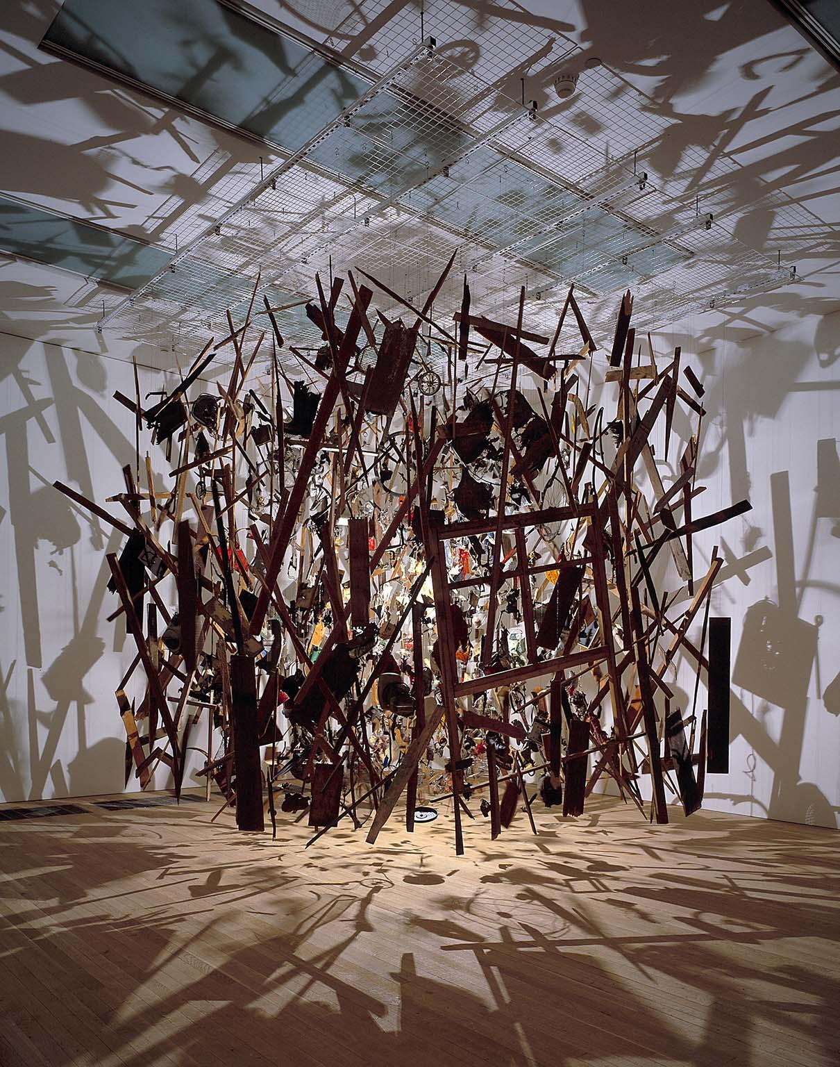 Cornelia Parker, Cold Dark Matter: An Exploded View, 1991