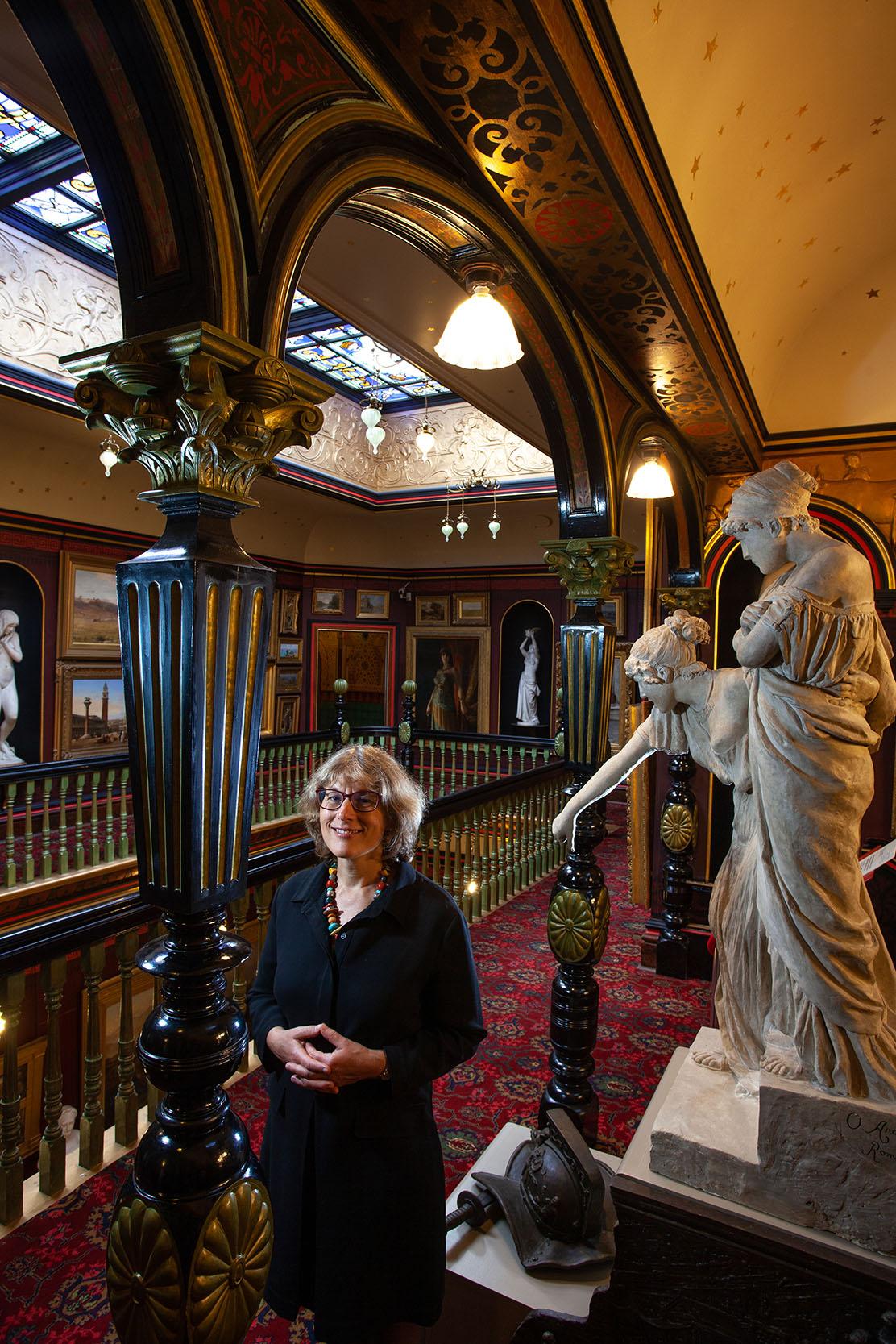 Sarah Newman, gallery manager of Russell-Cotes Art Gallery & Museum, Bournemouth, on the upper level of the Main Hall