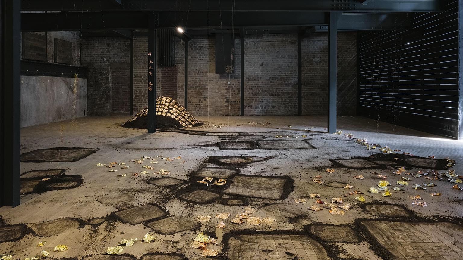 Karla Black, Waiver For Shade (detail), 2021