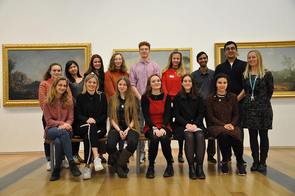 RAMM’s first Youth Panel, with skills development officer Sophie Harbour (far right)