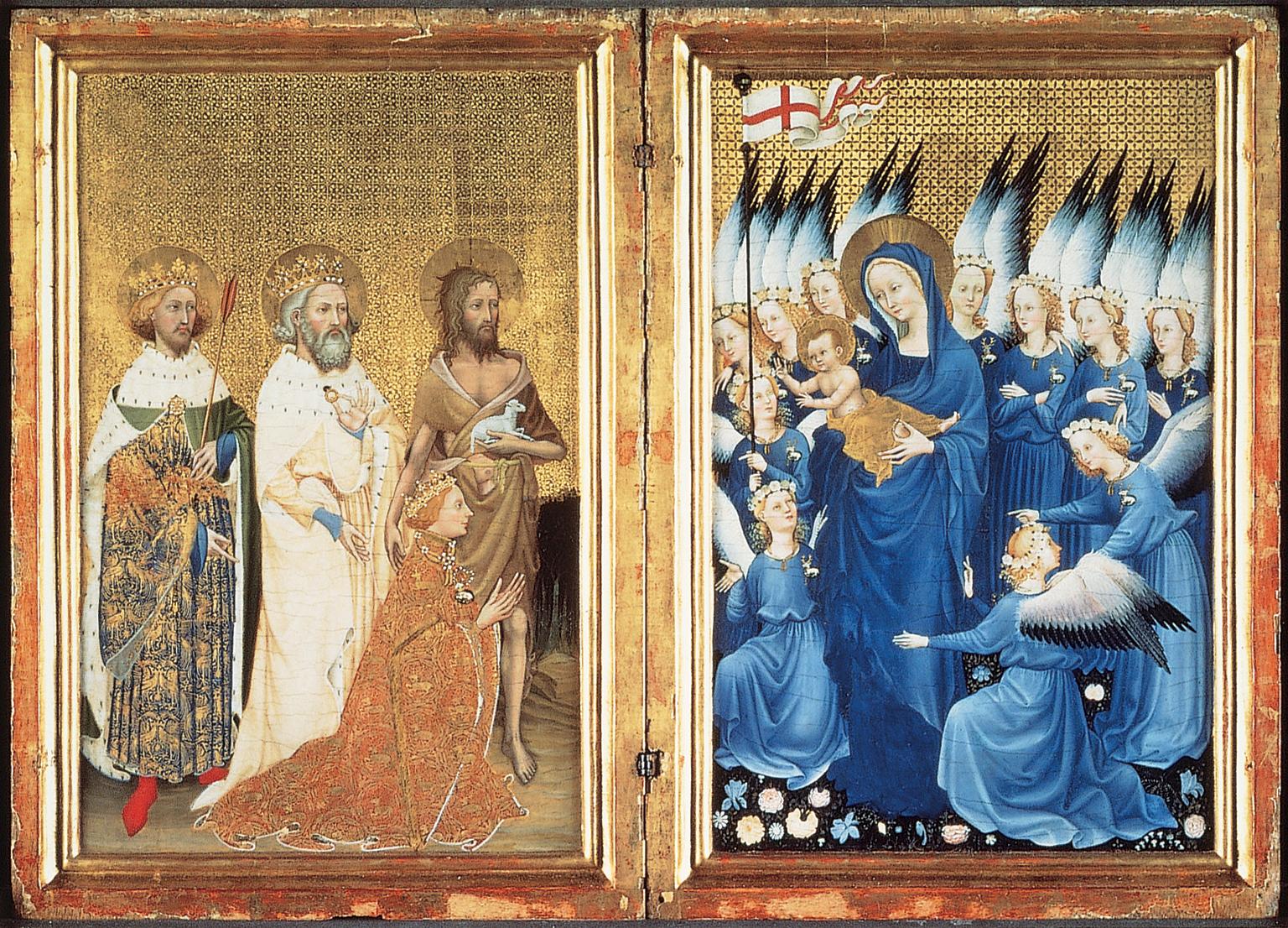 English School; French School, The Wilton Diptych, 1395-1399, National Gallery, Art Funded 1929.