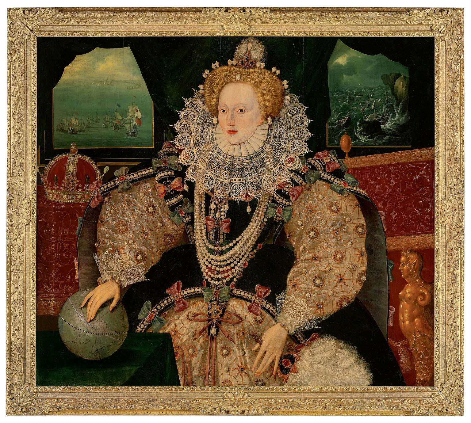 English School, The Drake 'Armada' portrait of Elizabeth I, 1588, National Maritime Museum, Ulster Museum, Art Funded 2016