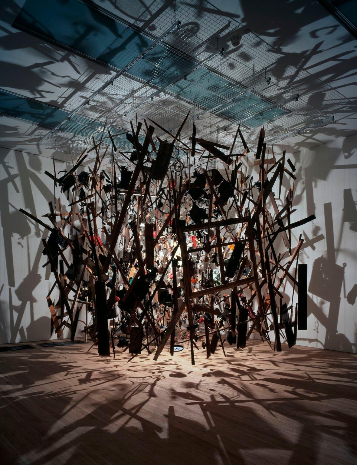 Cornelia Parker, Cold Dark Matter: An Exploded View, 1991