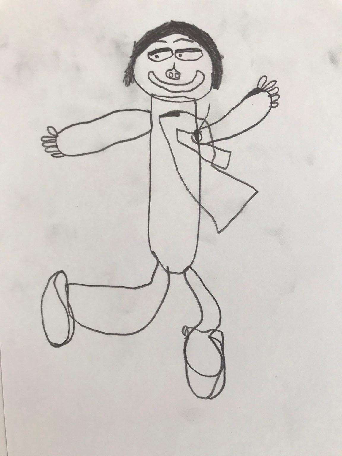Portrait of Lenny Henry by pupil at Woodfield School, Brent.
