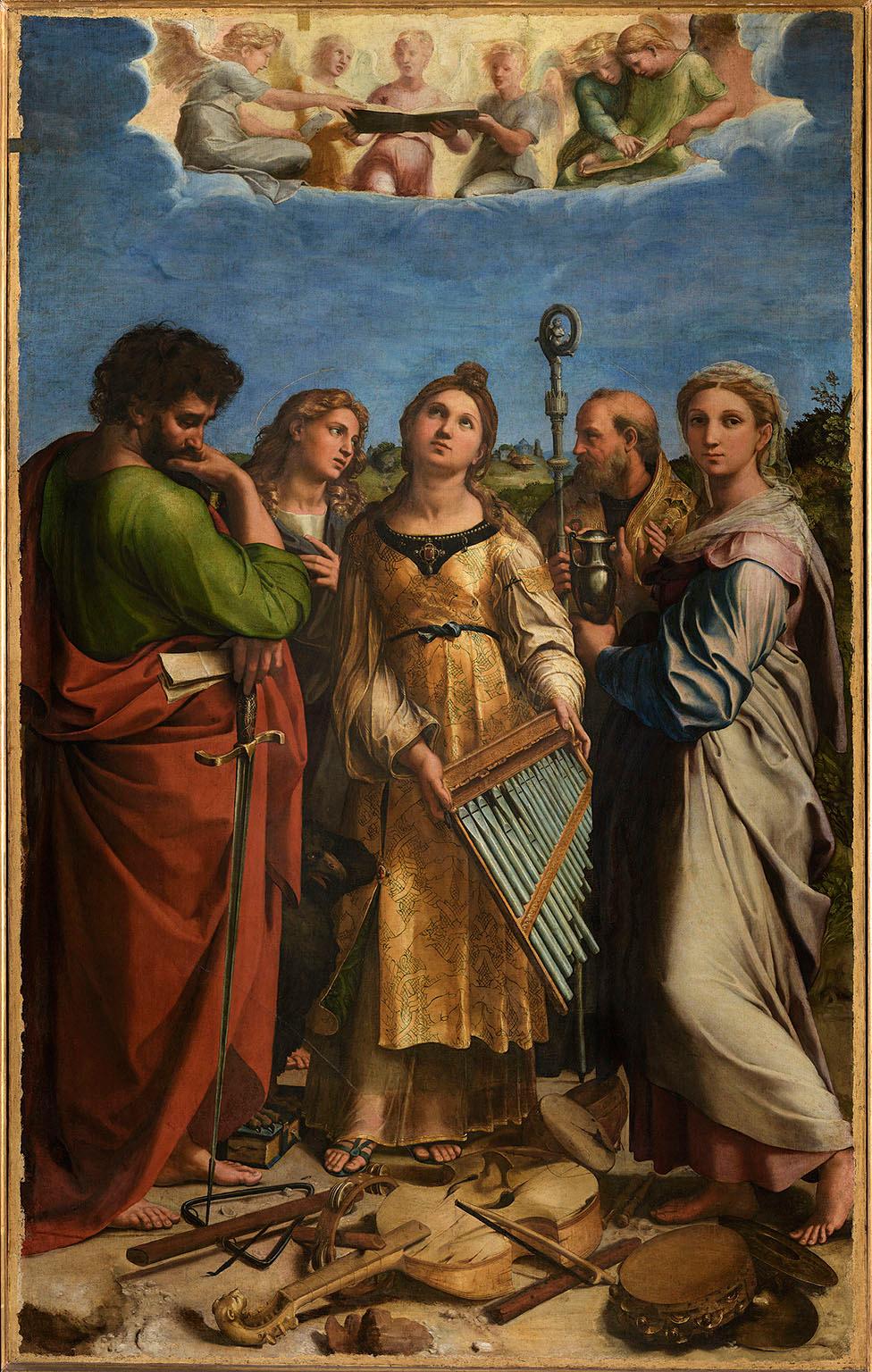 Raphael, Saint Cecilia with Saints Paul, John the Evangelist, Augustine and Mary Magdalene, c1515-16, Reproduced by permission of the Ministry of Culture