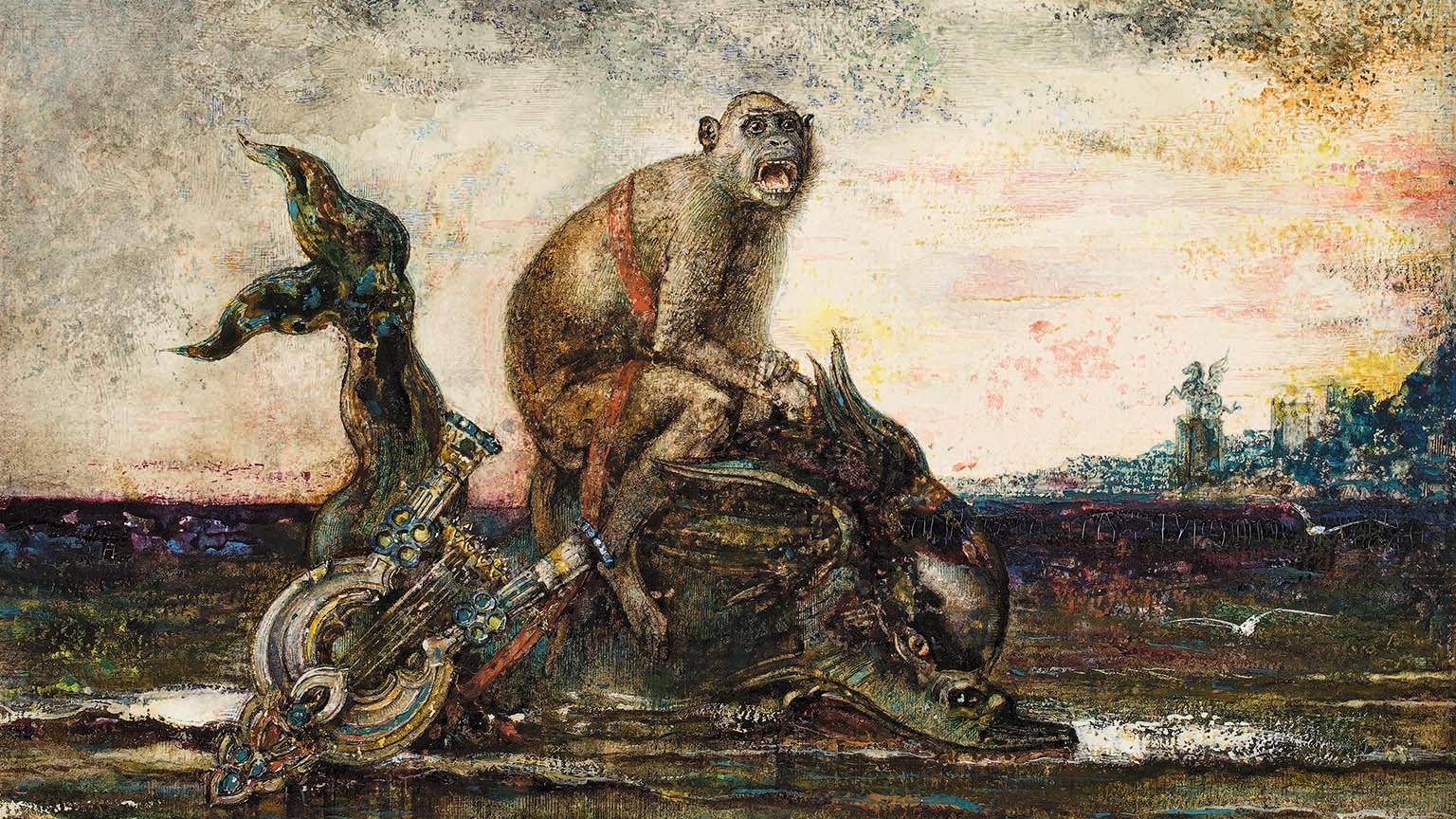 Gustave Moreau, The Monkey and the Dolphin (detail), c1879-85