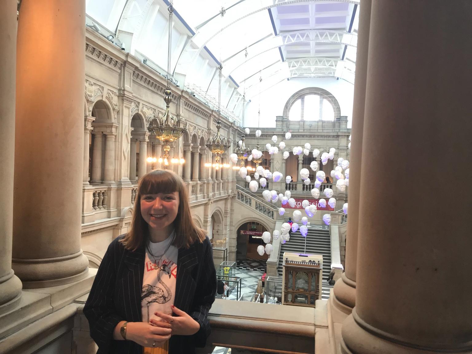 Polly in the Kelvingrove Art Gallery and Museum (look out for the gold organ...)