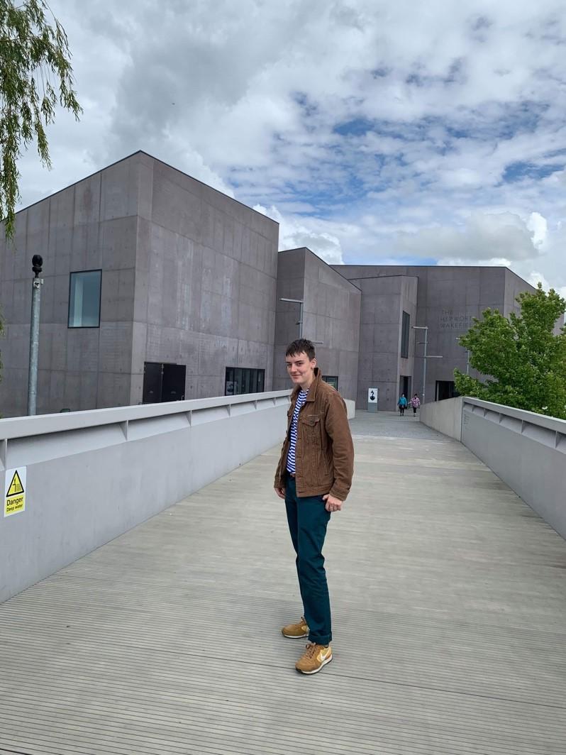 George outside the Hepworth Wakefield.