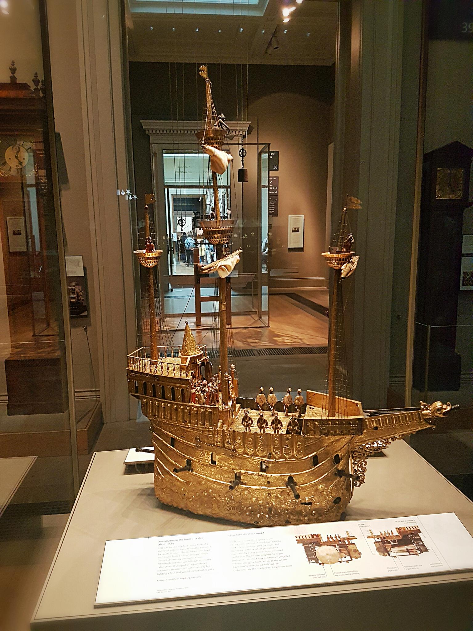 A clock in the shape of a ship from 1580-90 at the British Museum, Photo: Sophie Roper