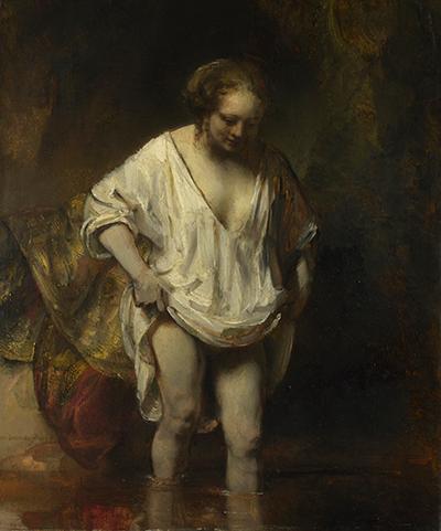 Rembrandt van Rijn, A Woman Bathing in a Stream (Hendrickje Stoffels?), 1654