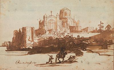 Rembrandt van Rijn, View of Windsor Castle, 1640